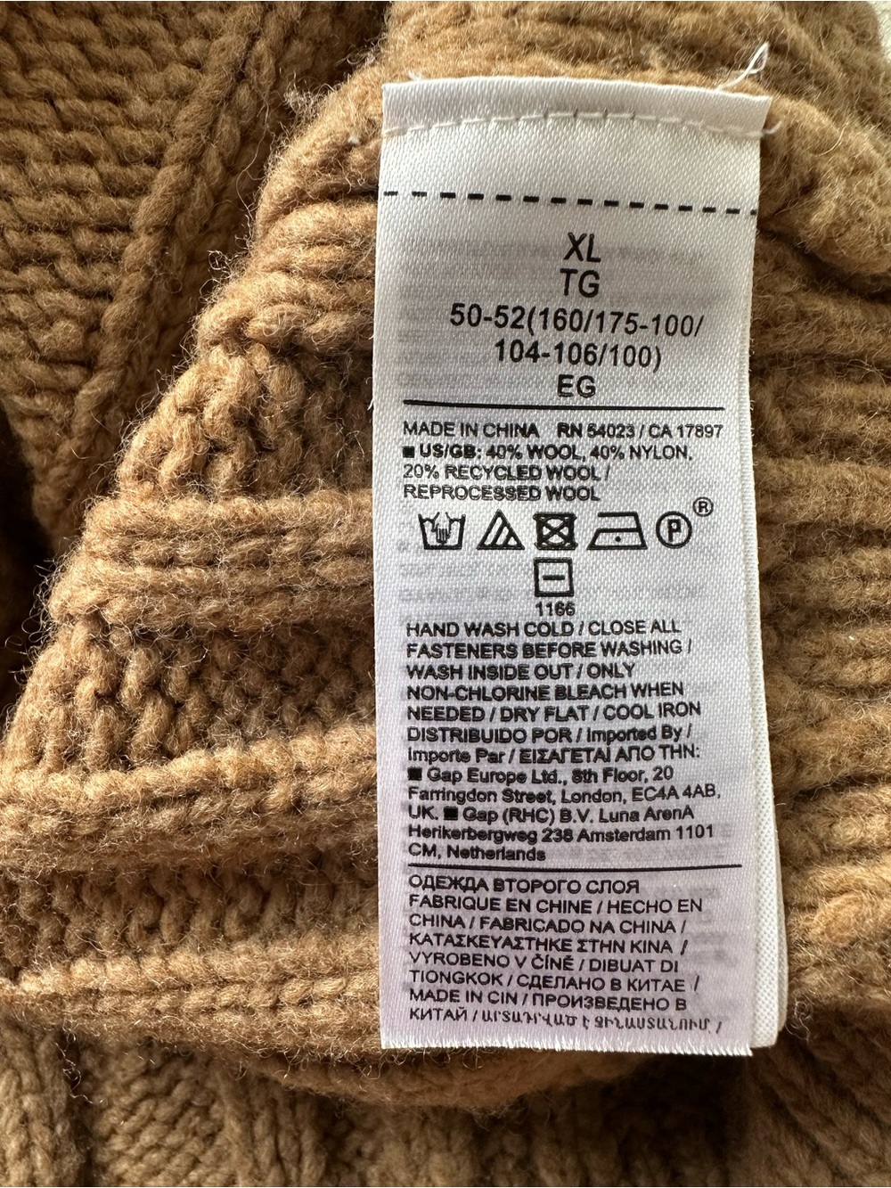 Banana Republic Camel Cable-Knit Half-Zip 100% Wool Sweater - Picture 3 of 4